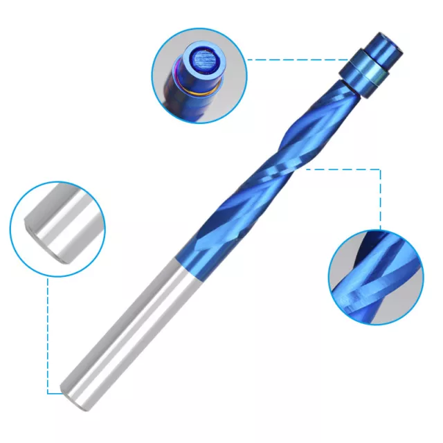 Spiral Flush Trim Router Bits Up Cut Spiral Bit for Woodworking 1/4'' Shank