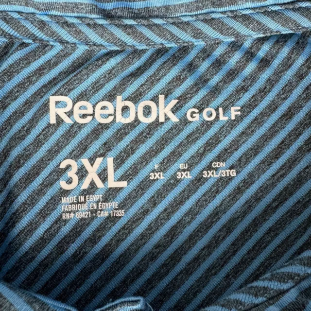 REEBOK GOLF POLO Shirt Men's 3XL Striped Short Sleeve Breathable ...