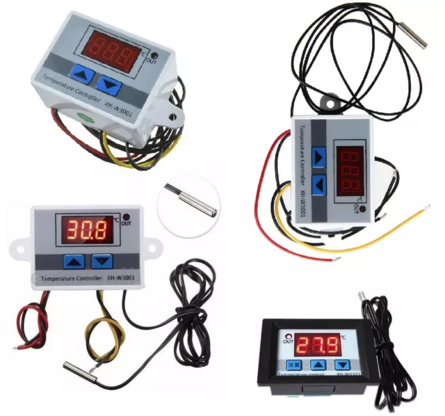 12V/24V/220V Digital LED Temperature Controller Thermostat Control Switch Probe