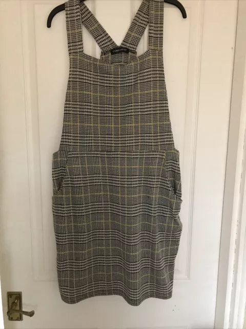 Jupe Pinafore à carreaux Cameo Rose taille 14 noire/jaune/beige