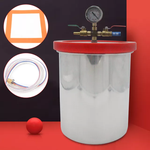 2 Gallone Camera Sottovuoto Pompa A Vuoto Inossidabile Degasaggio Camera 9L