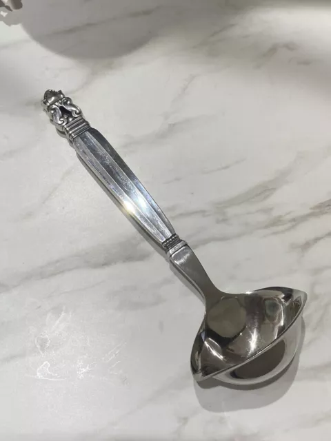 Georg Jensen 7 3/4" Sterling Silver "Acorn" Double Spout Gravy Ladle