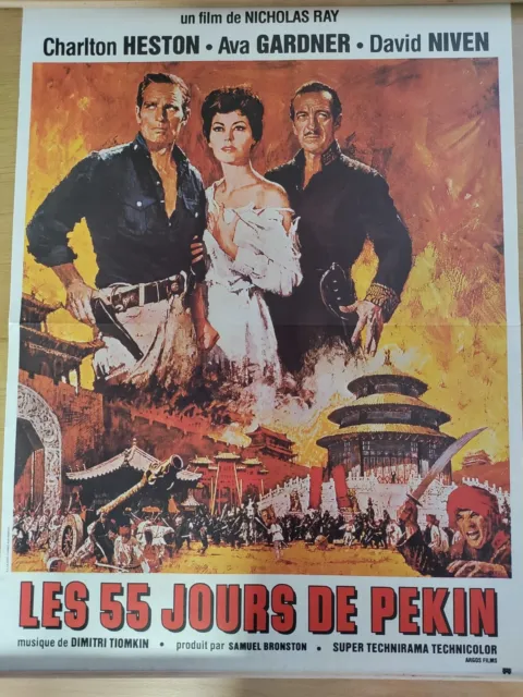 Affiche original de 1963 du Film Les 55 Jours De Pékin 40 x 55 cm