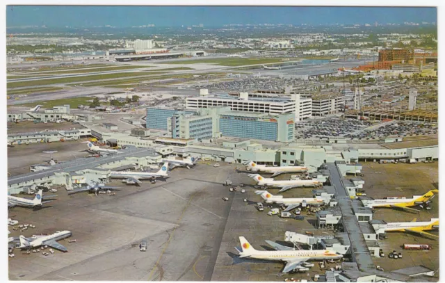 Postcard Miami International Airport (MIA), FL Florida Aerial View Airplanes