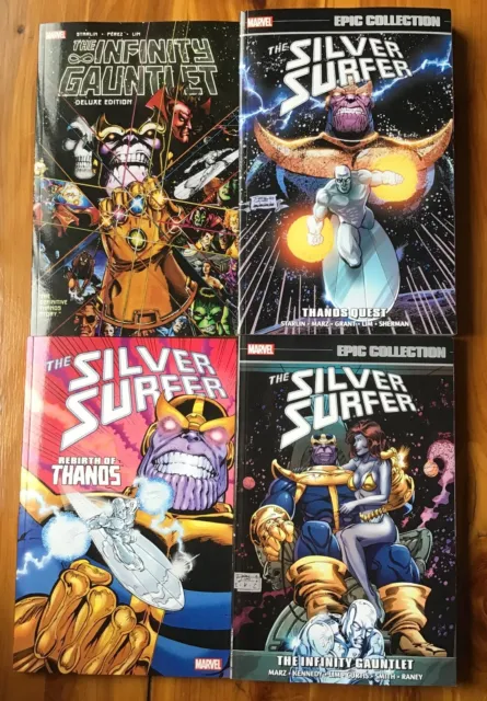 Silver Surfer Epic Collection Set + Rebirth of Thanos + Infinity Gauntlet TPB