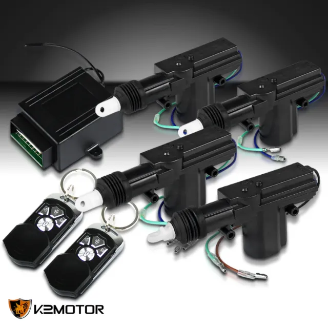 Fits Car Central Power Door Lock Unlock Actuator Remote Kit 2 Keyless Entry 4 Dr