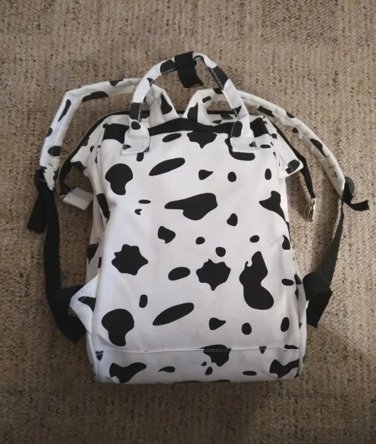 Giving Traveling Share Cow Print Backpack Diaper Bag 14" tall 7
