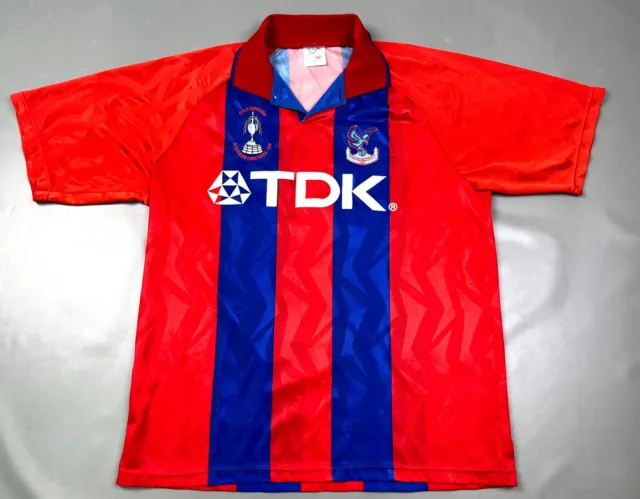 RARE CRYSTAL PALACE 1993 1994 Home Football Shirt Soccer Jersey TDK Mens Size XL