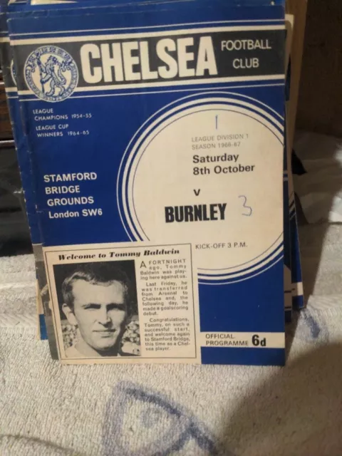 Chelsea v Burnley 1966-67 First Division  Football Programme