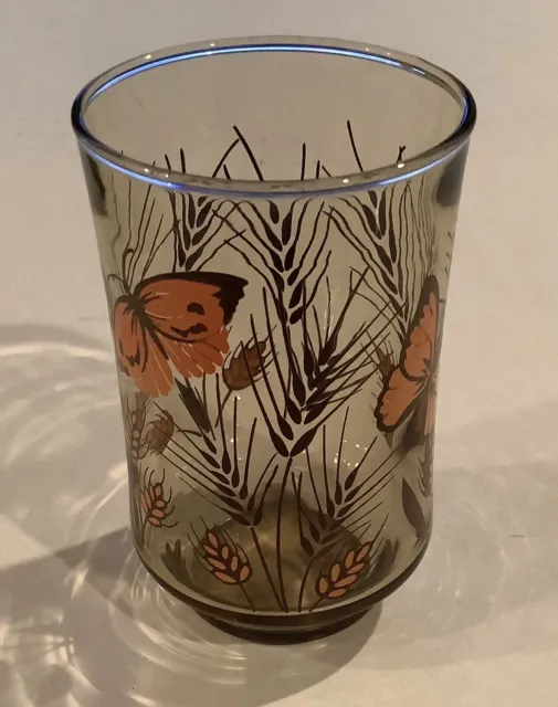 VTG Libbey Monarch Butterfly / Wheat Juice Glass Smoky 3 5/8 Inch Replacement