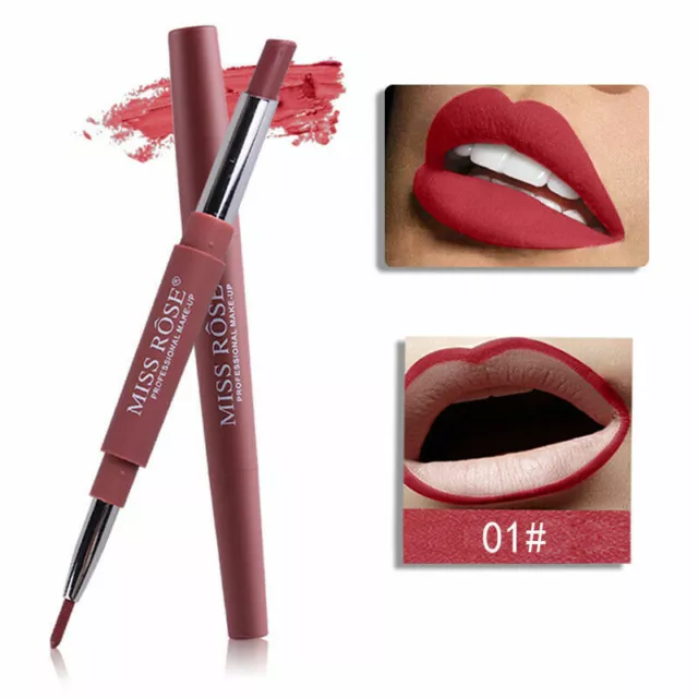 Double Head Lipstick Lip Liner Waterproof Pencil / Pen Matte Long Lasting Makeup