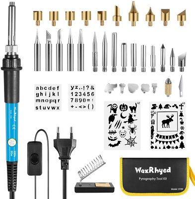 Ele Eleoption Kit di artigianato del legno 2 socket con 2 penne 220V 60W 20 Pz pirografia 