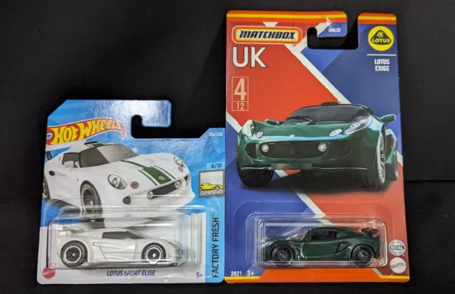 Hot Wheels And Matchbox Pair Of Lotus Sport Elise And Lotus Exige Models.