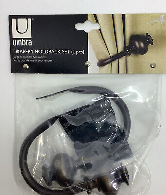 Umbra Drapery Decorative Curtain Hold Back Tie 2pc Bronze  Hardware Included