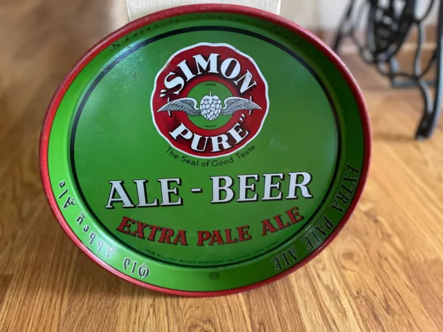 Simon Pure Vintage Beer Tray 1940s Buffalo New York 12 Inch