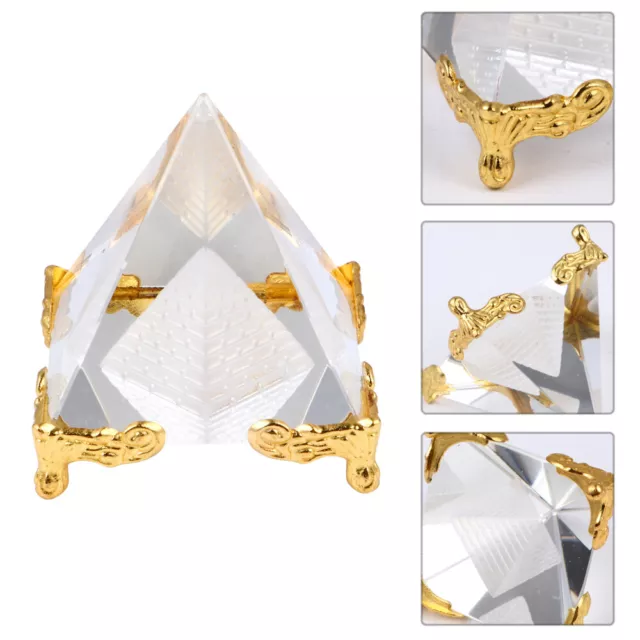 White Crystal Pyramid Office The Ornaments Tabletop Decoration