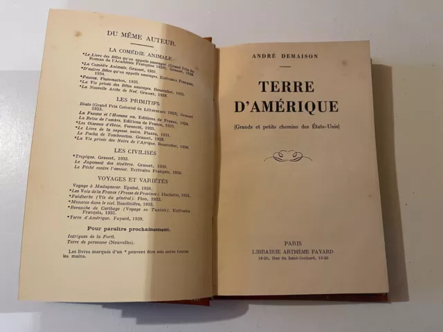 Demaison A., Terre d’Amérique, Grands et petits chemins des États-Unis, 1939.