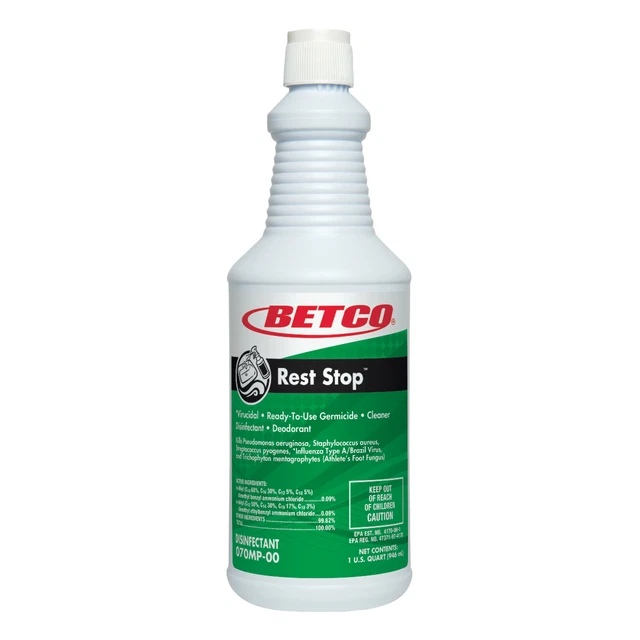 Betco Rest Stop Restroom Cleaner, Citrus Floral Fresh Scent, 32 Oz Bottle, Cas