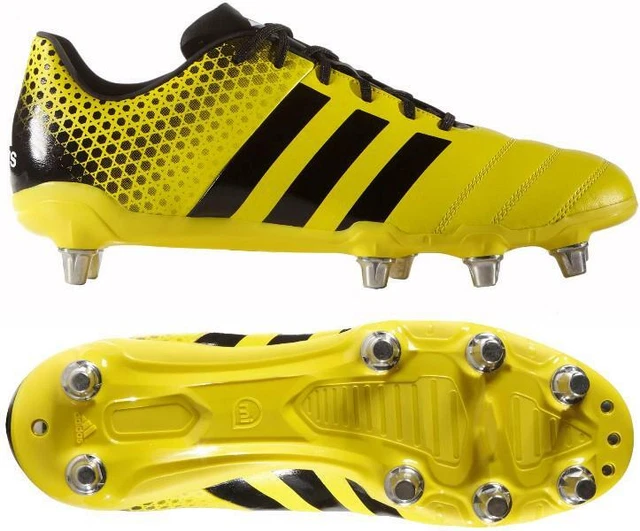 Adidas Regulate Kakari 3.0 - Soft Ground Rugby Boot - Size 8 - Yellow - Bnib