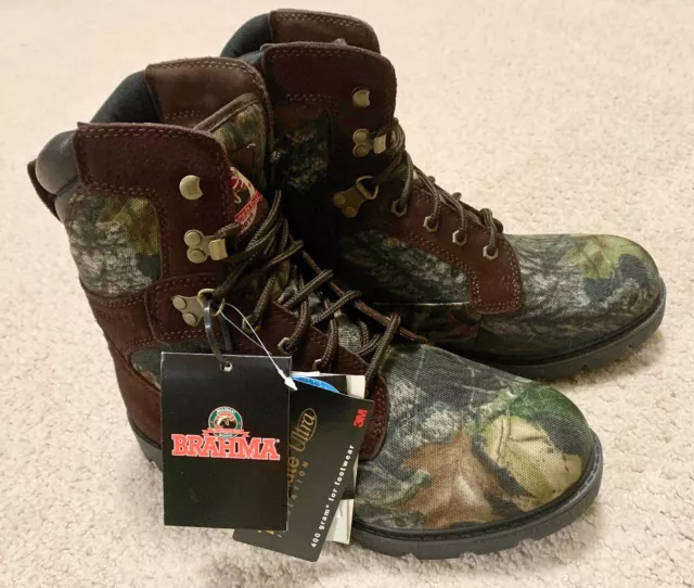 Men’s Brahma Mossy Oak Camo Thinsulate Men’s Boots Sz 8.5 Waterproof ScentMask