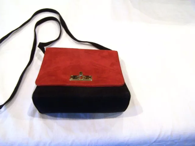 Marnik black and red fabric purse handbag pocketbook, made in Cypress