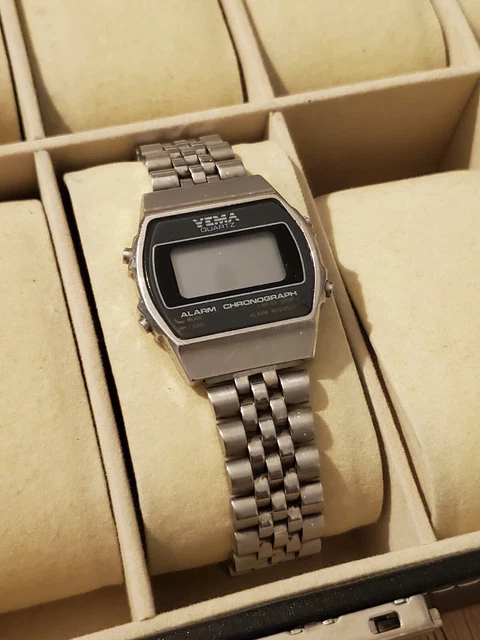Montre Vintage Yema Chronograph LCD Quartz Digital - Pour Collection Ou Réparation - Non Fonctionnelle