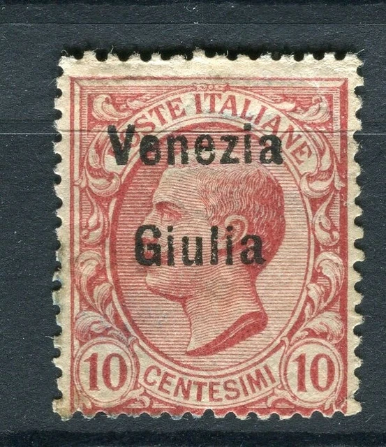 ITALY; VENEZIA GIULIA early 1900s Emmanuel Optd. issue Mint hinged 10c. value