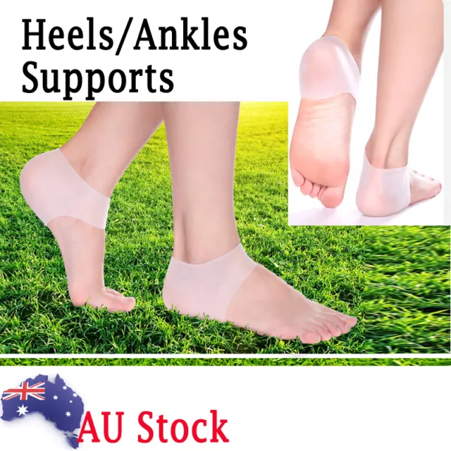 New Healing Sleeves Silicone Gel Heel and Ankle Sleeve Pain Relief