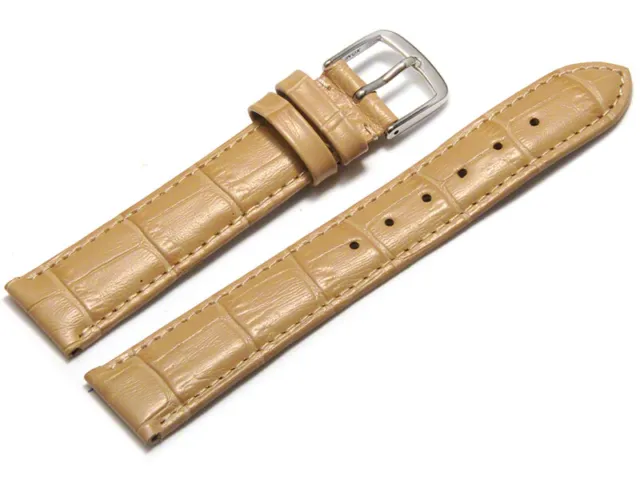 Bracelet montre cuir grain croco sable  8mm 10mm 12mm 14mm 16mm 18mm 20mm 22mm