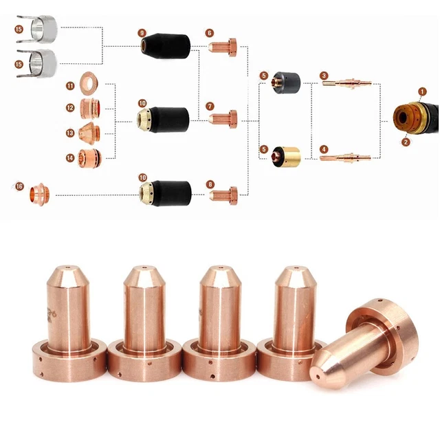 Lot D'électrodes (9-8215) Et De Buses (9-8207) Pour Torche Plasma Thermadyne SL60/SL100 - 20 Pièces - Neuf