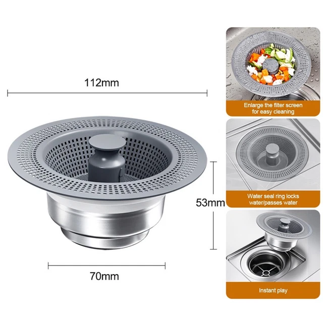 3 Filtres D'évier En Acier Inoxydable + 15 Filtres Jetables – Pour Cuisine Et Salle De Bain, Anti-bouchons