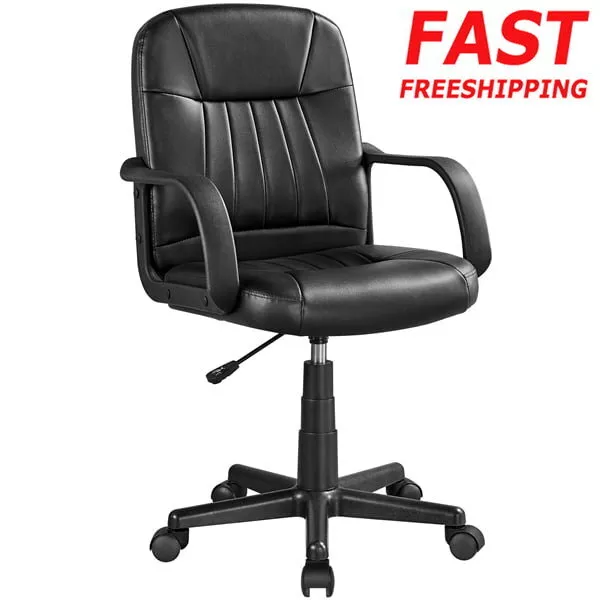 Adjustable Faux Leather 360° Swivel Office Chair Elegant Durable Cozy Adjustable