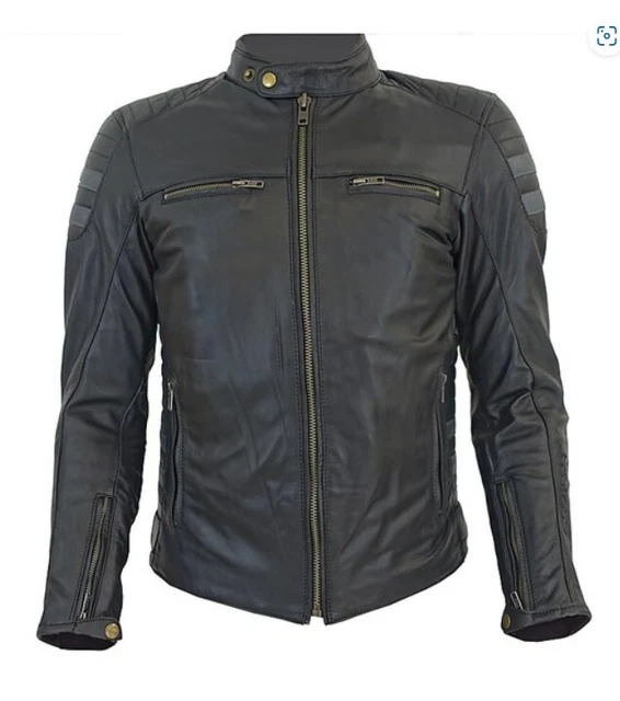 Giacca Moto Tecnica in Vera Pelle Morbidissima - Black Titan