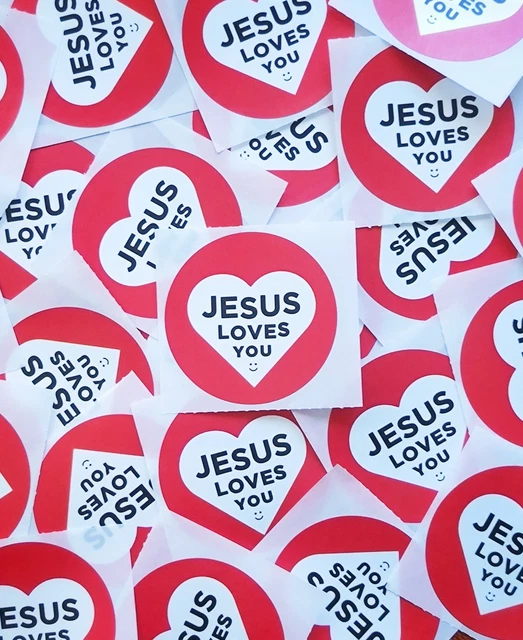 Jesus Aufkleber 100 Stück Jesus-Aufkleber, Christliche Vinyl-Aufkleber, Wasserdicht Für Laptops, Koffer Religiöse Aufkleber Etiketten 1.25x2.25 Zoll