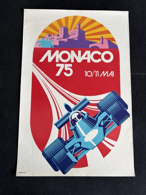 Lithographie Officielle Grand Prix F1 De Monaco 1970 – Affiche Vintage 47x64,5 Cm