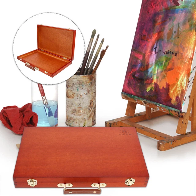 Boite En Bois Boîte De Peinture Étui À Crayons Multifonction Étui À Pinceaux
