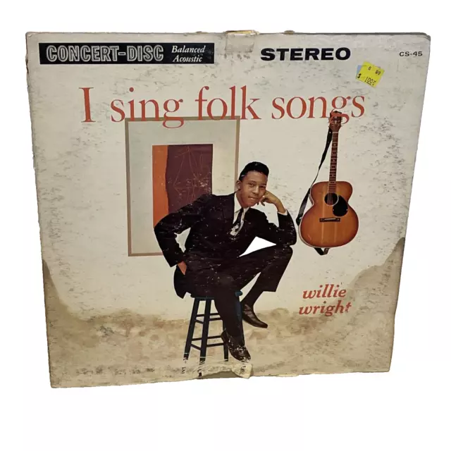 Willie Wright I Sing Folk Songs (Vinyl, 1958) Concert-Disc CS-45 VG+ LP Record