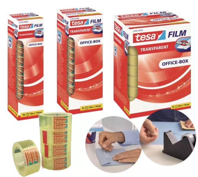 Tesa Tesafilm® Klebefilm Klebeband transparent klar 12mm,15mm,19mm, 25mm Auswahl