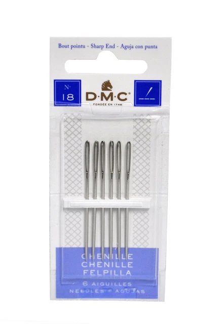 Agujas afiladas de oruga DMC talla 18