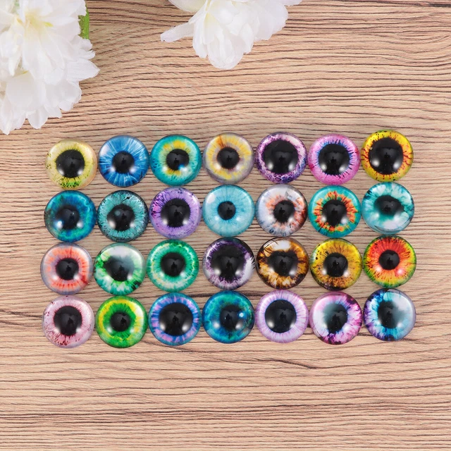 50 Pcs Round Cabochons Evil Eye Beads Time Glass Patch Pendant 2