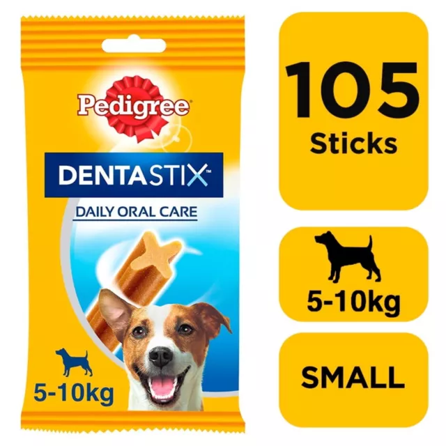 105 Pedigree Dentastix Daily Dental Sticks Dog Treats Small Dog Chews