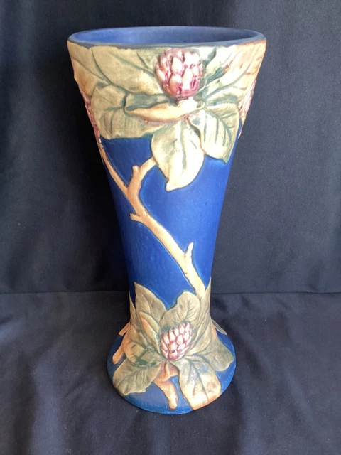 Great Large 14” Antique Weller Blue Flemish Baldwin Pottery Vase Arts & Crafts A