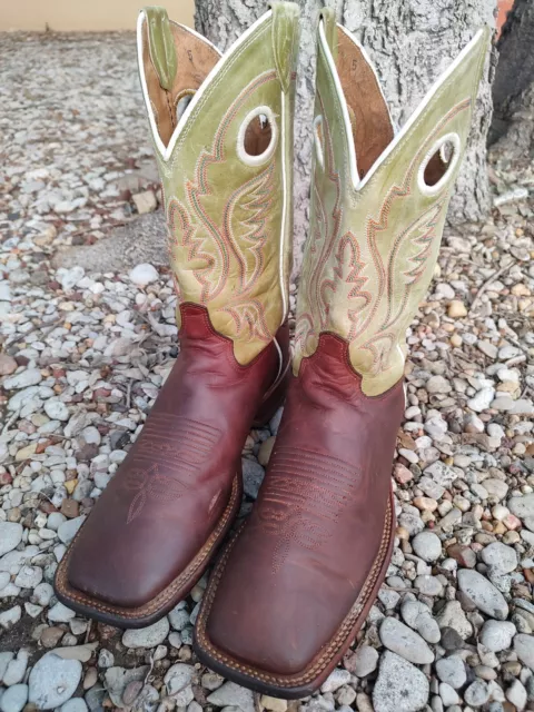 JUSTIN MEN S BENT Rail Keaton 12 Brown Black R Toe Western Boot BR252 WAS 205 110.00 PicClick