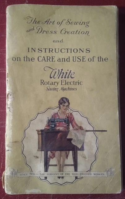 Early White Rotary Electric Sewing Machine Instructions Care & Use 1900? Manual
