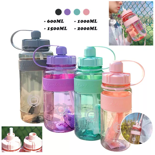 Sports Water Bottle Large Capacity Drinking Outdoor Portable Kettle With Straw