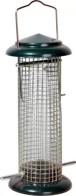 Metall Futterspender zum Aufhängen Vogelfutterspender Futtersäule Wildvögel Grün