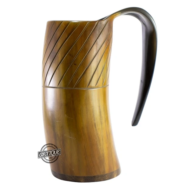 VIKING CUP DRINKING Horn Mug Medieval Tankard Beer, Coffee, Mead Bar