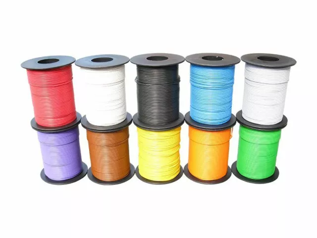 0,15€/m) 100m Litze Set 0,14mm², Kupfer-Schalt-Litze, 10 Farben Kabel à 10m  NEU