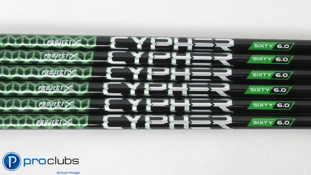 6pc NEW PROJECT X CYPHER SIXTY 60 6.0 STIFF FLEX GRAPHITE IRON SHAFTS .370 TIP