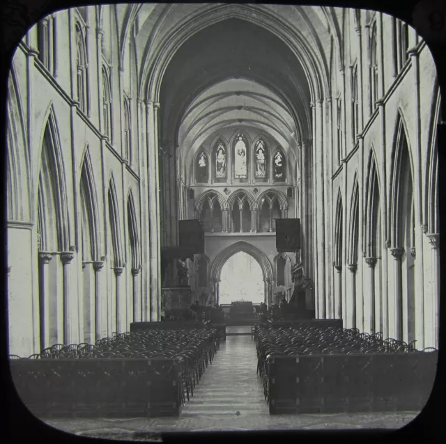 Magic Lantern Slide ST PATRICKS CATHEDRAL INTERIOR C1890 PHOTO DUBLIN IRELAND